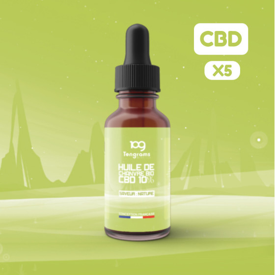 Huile de Chanvre SUBLINGUALE au CBD Tengrams (pack de 5)